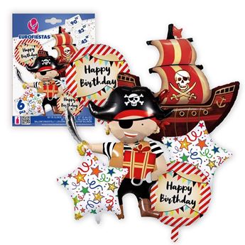 Imagens de Set de Globos Piratas Cumpleaños (6 uds.)