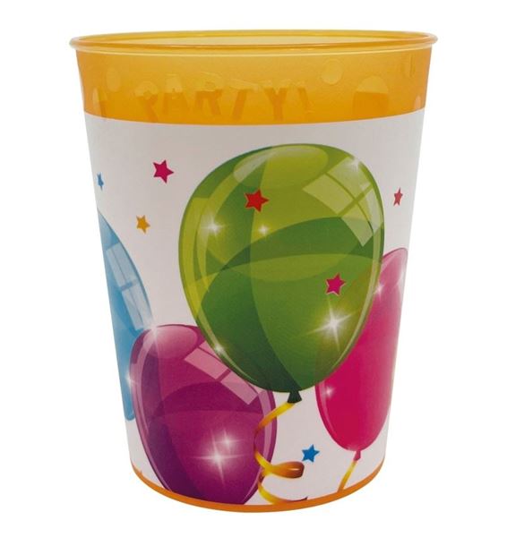 Picture of Vaso Globos Cumple Plástico Duro Reutilizable (250ml)