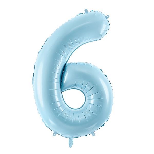 Imagen de Globo Número 6 Azul Claro Gigante (86cm) 