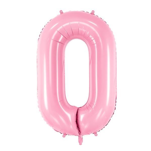 Imagen de Globo Número 0 Rosa Claro Gigante (86cm)