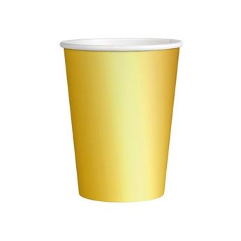 Imagen de Vasos Dorados Metalizado cartón 270ml (6 unidades)