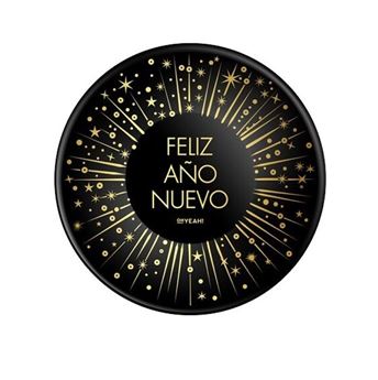 Imagen de Bol Feliz Año Nuevo Dorados Destellos cartón 18cm (6 unidades)