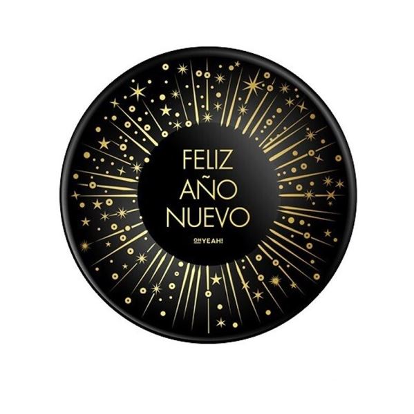 Imagen de Bol Feliz Año Nuevo Dorados Destellos cartón 18cm (6 unidades)