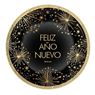 Imagens de Platos Feliz Año Nuevo Dorados Destellos cartón 23cm (6 unidades)