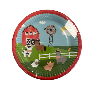 Imagen de Platos Mi Granja Infantil cartón 18cm (8 uds.)