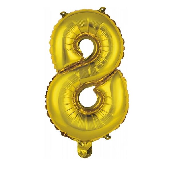 Picture of Globo Número 8 Dorado Mini (33cm)