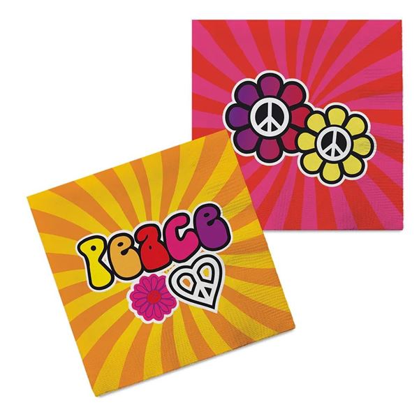 Picture of Servilletas Hippie Flower Power papel 33cm (20 unidades)