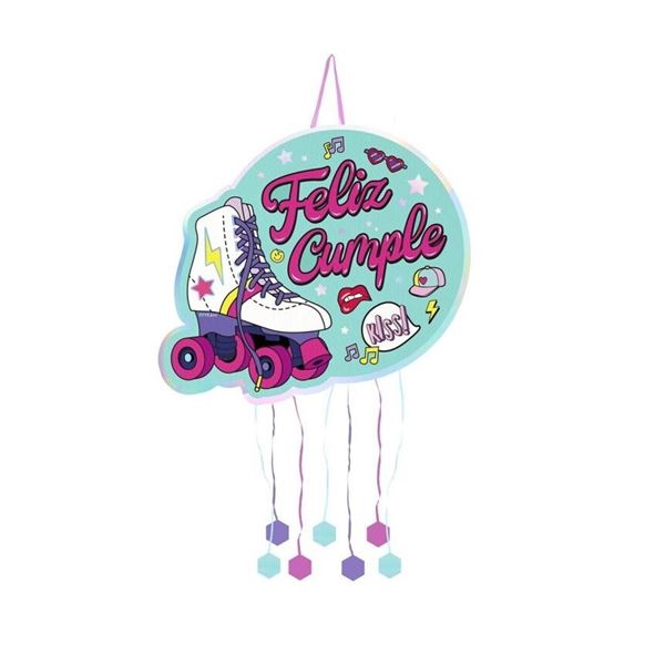 Picture of Piñata Feliz Cumple Patines cartón (46cm)