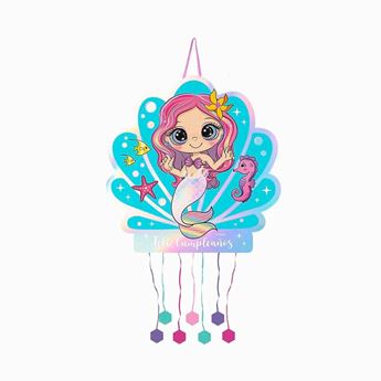 Imagen de Piñata Sirena Feliz Cumpleaños Iridiscente cartón (44cm)