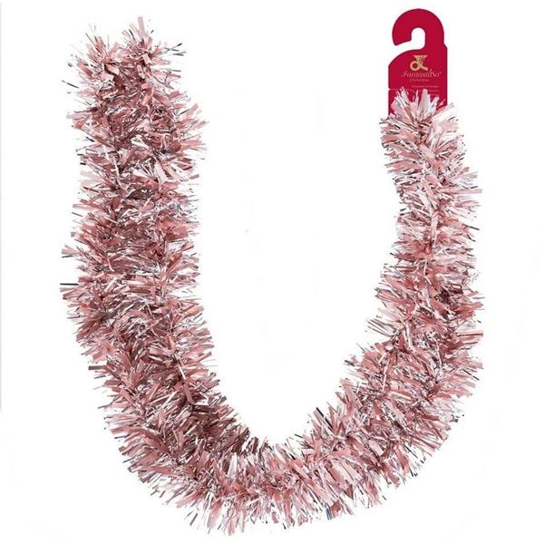 Picture of Espumillón Rosa y Plata Mate (180cm x 7cm)