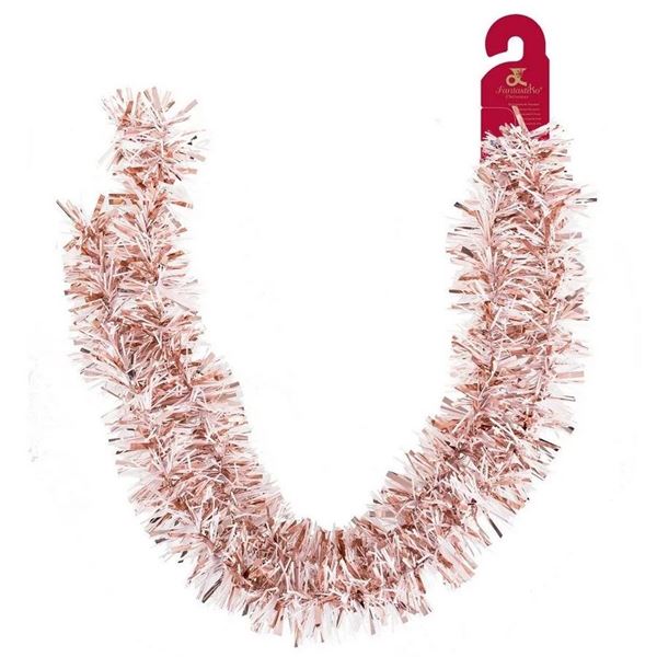 Imagen de Espumillón Rosa y Blanco (180cm x 7cm)