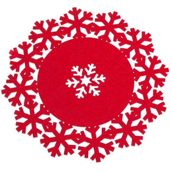 Picture of Salvamantel Copo de Nieve Fieltro Rojo (33cm)