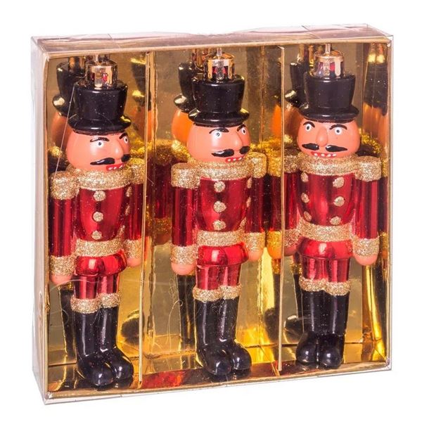 Picture of Adornos Cascanueces Rojos 12 cm (Pack de 3)