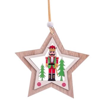 Imagen de Adorno Colgante Estrella Cascanueces Madera (11cm)