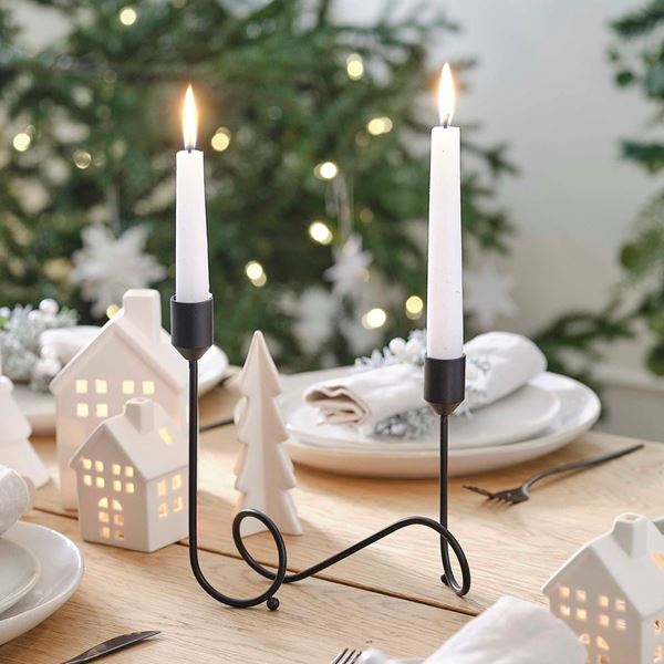 Imagen de Candelabro Negro Remolino Elegante Metal