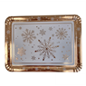 Picture of Bandeja Copos de Nieve Rosa dorado cartón 34cm (1 ud.)