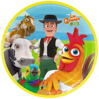 Imagen de Platos La Granja de Zenón cartón 23cm (8 unidades)