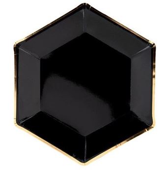 Imagen de Platos Celebración Negros cartón 23cm (6 uds.)