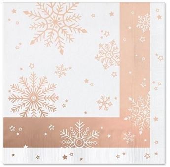 Picture of Servilletas Copos de Nieve Rosa Dorado papel (30 unidades)