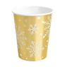 Imagen de Vasos Copos de Nieve Oro cartón 270ml (6 unidades)