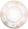 Imagen de Bandeja Redonda Copos de Nieve Rosa Dorado cartón 30cm (1 ud.)