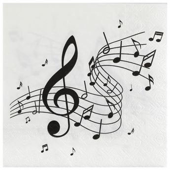 Imagen de Servilletas Fiesta Música Pentagrama papel 33cm (20 unidades)