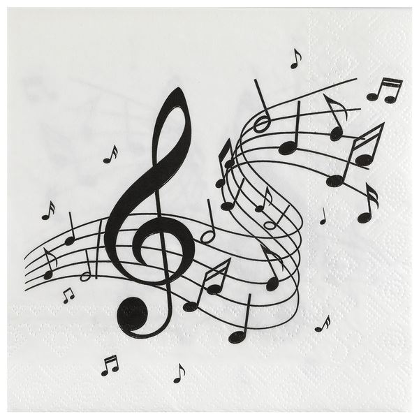 Imagen de Servilletas Fiesta Música Pentagrama papel 33cm (20 unidades)