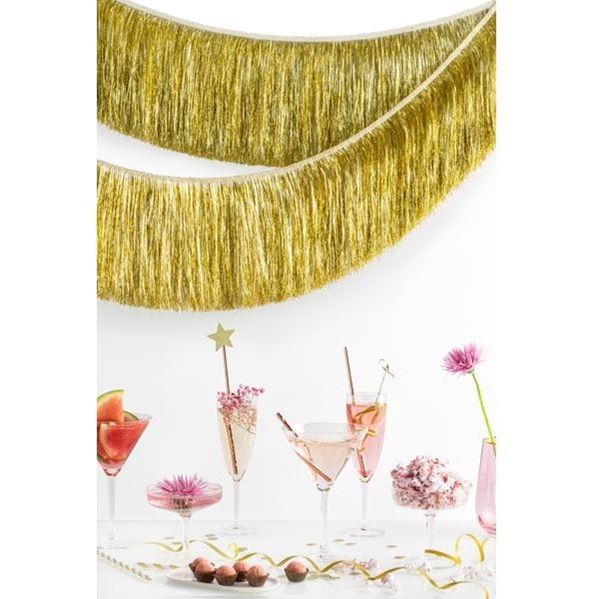 Imagen de Guirnalda Flecos Dorada Elegante (135cm)