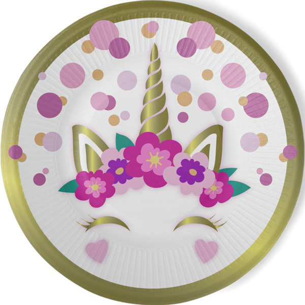 Imagen de Platos de Unicornio Dulce cartón 23cm (8 unidades)