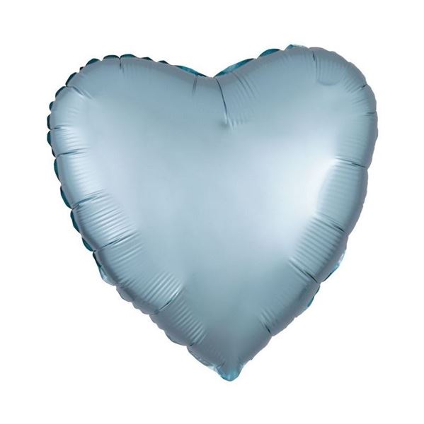 Picture of Globo Corazón Azul Pastel Satín (45cm)