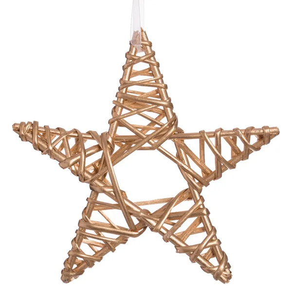 Imagen de Colgante Estrella Mimbre Dorada (25cm)