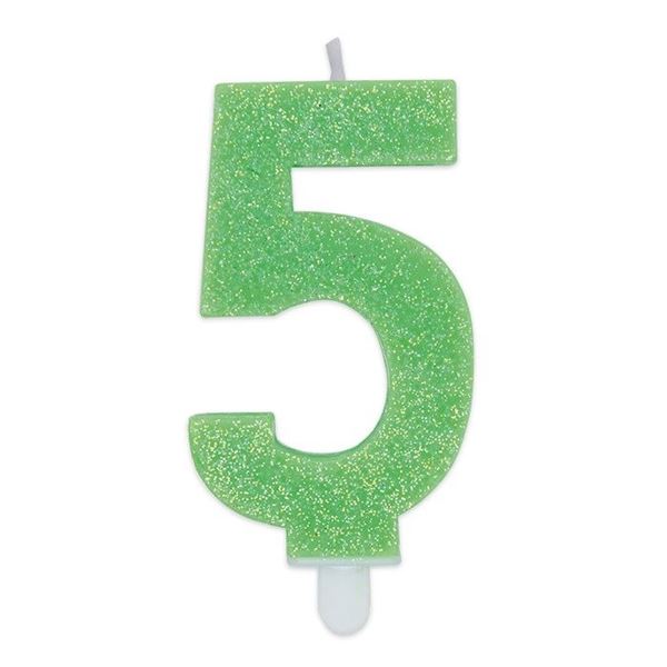 Imagens de Vela 5 Verde Glitter