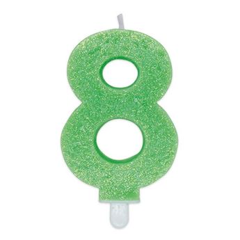 Imagen de Vela 8 Verde Glitter