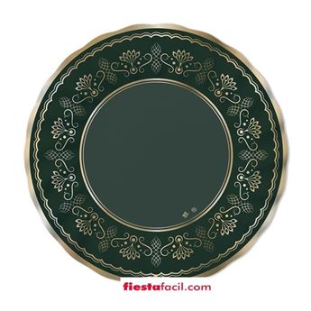 Imagen de Platos Royal Verde cartón grandes 30cm (6 unidades)