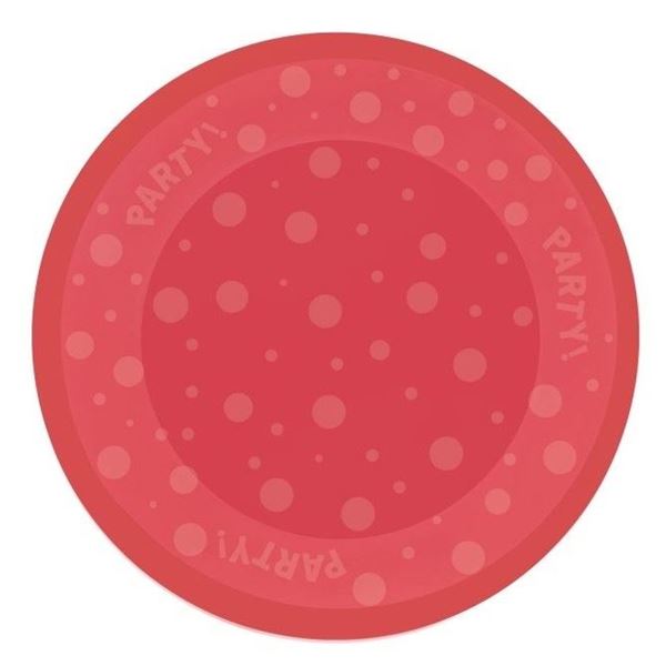 Picture of Plato rojo Plástico Reutilizable 21cm (1ud)