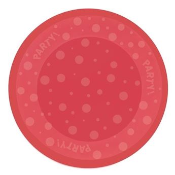 Imagen de Plato Rojo Reusable Plástico 21cm 