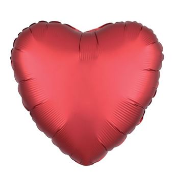 Imagen de Globo Corazón Rojo Oscuro Satín (45cm)