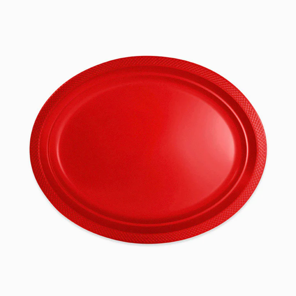 Picture of Bandejas Rojas Ovalada Plástico 31cm (10 unidades)