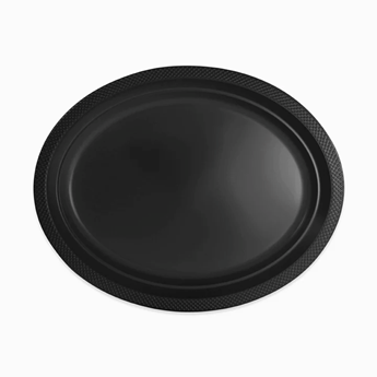 Imagen de Bandejas Negras Ovaladas Plástico 31cm (10 unidades)