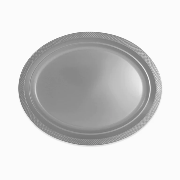 Imagen de Bandejas Plateadas Ovaladas Plástico 31cm (10 unidades)