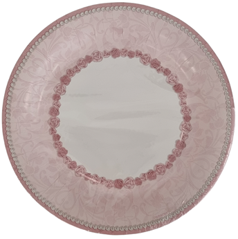 Imagen de Platos Rosas Elegantes cartón 26cm (8 unidades)