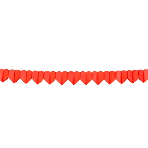 Imagen de Guirnalda Corazones Rojos papel (4m)