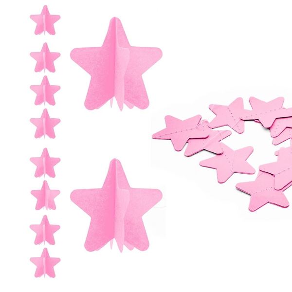 Imagen de Tira Estrellas Rosa Pastel papel (1,5m)