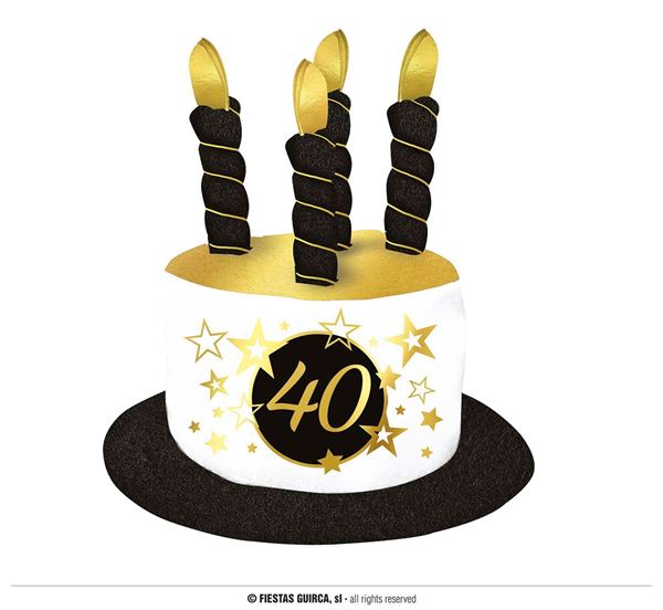 Imagen de Sombrero 40 Cumpleaños Velas Tela