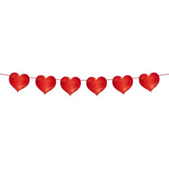 Imagen de Guirnalda Decoración Corazones Rojos cartón (6m)