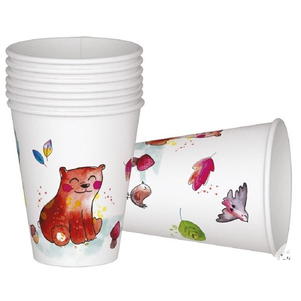 Imagens de Vasos Animales del Bosque Infantil cartón (8 unidades)