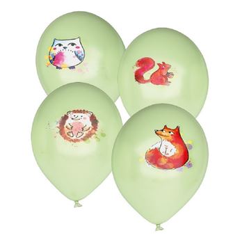 Set Globos 1er Añito Animalitos Bosque 1 Año Verde Oliva