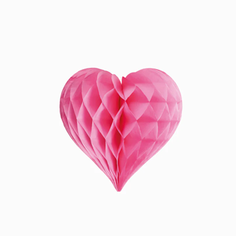Imagen de Decorado Corazón Rosa Nido de Abeja papel (25cm)