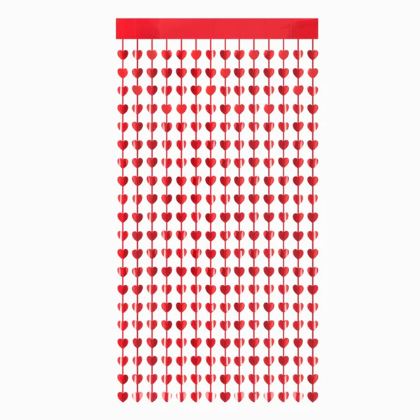 Picture of Cortina Corazones Rojo Foil (1.90m x 1m)