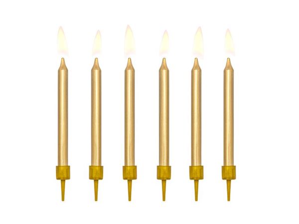 Imagen de Velas Doradas Lisas 6cm (6 unidades)